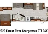 2020 Forest River Georgetown GT7 36K7 Class A RV Floorplan